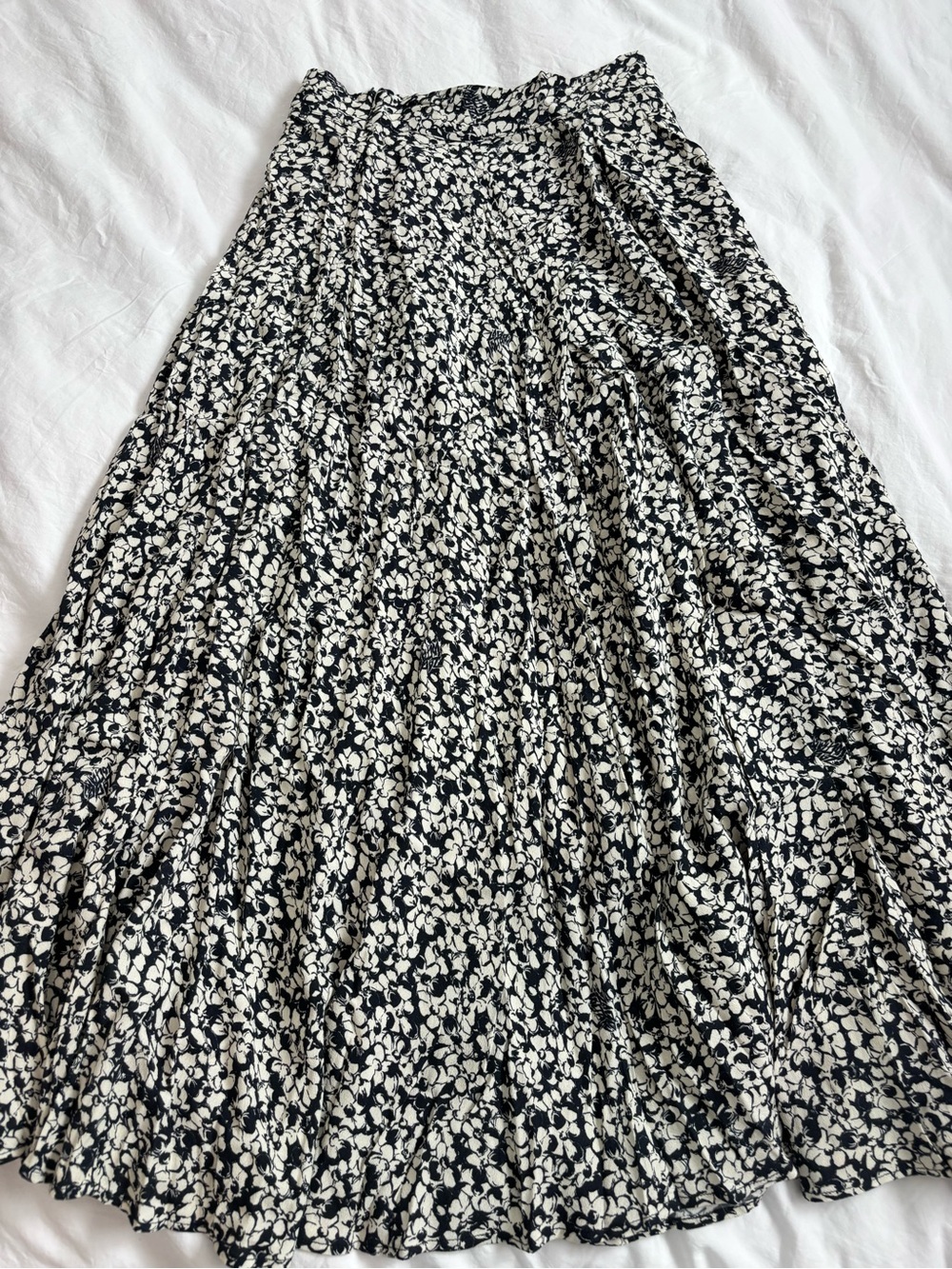 Zadig & Voltaire Black and White Floral Maxi Skirt